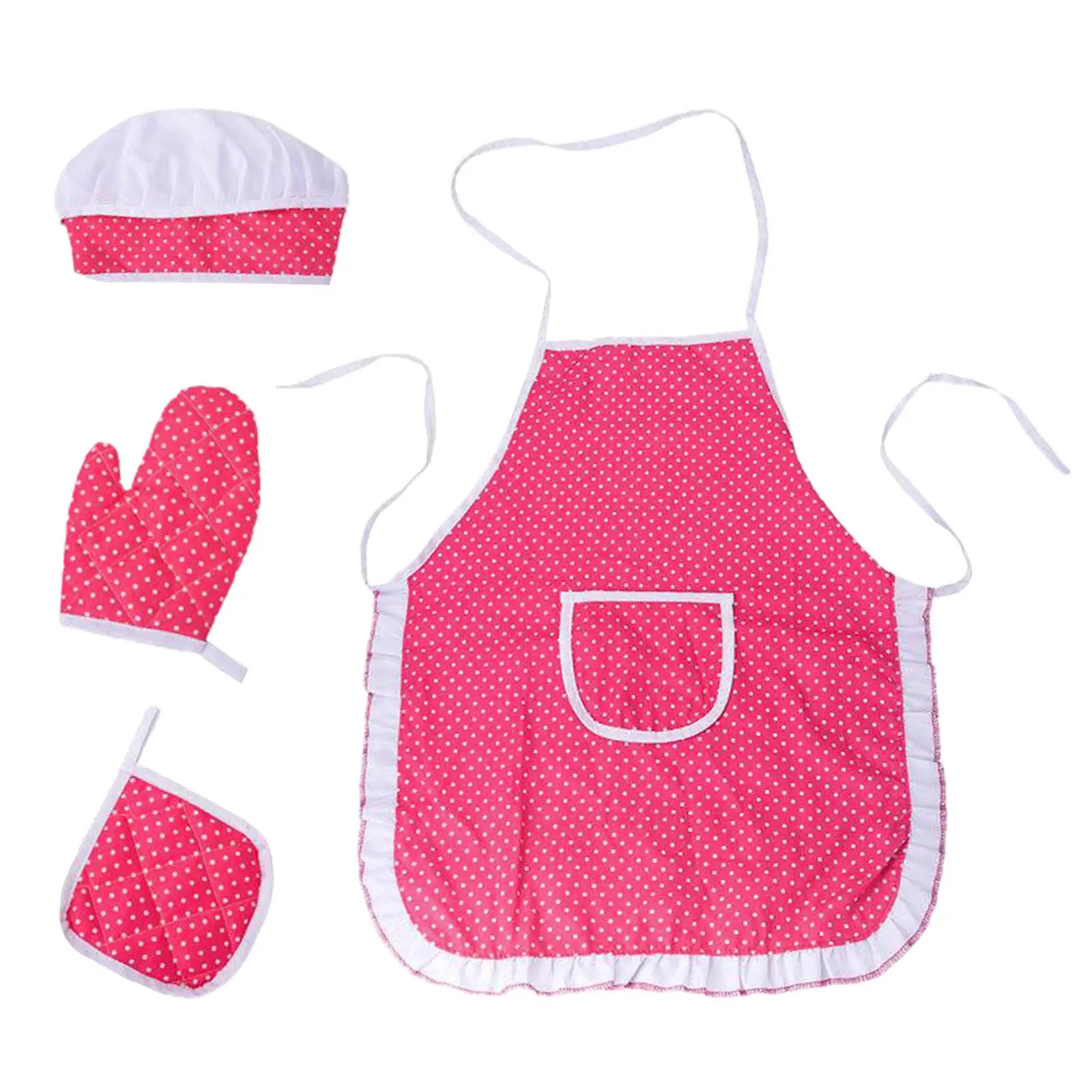  Set,  Playset,Chef Dress Up Outfit Set with Kids Apron,Chef Hat Children Pretend Role-play Cooking Toy for Age 3+