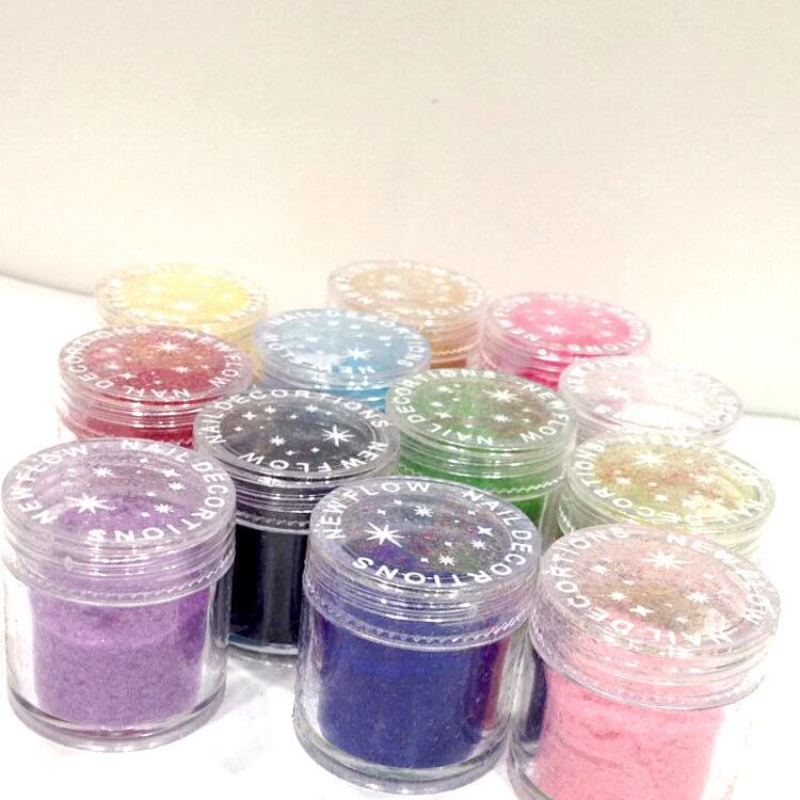 Best of 12 Colors Winter Nail Velvet Powder DIY Nail Art Decorations Fluffy Nail Glitter Dust DIY Design Christmas Pigment 10g In Bottle Reviews & Tips - Image 2