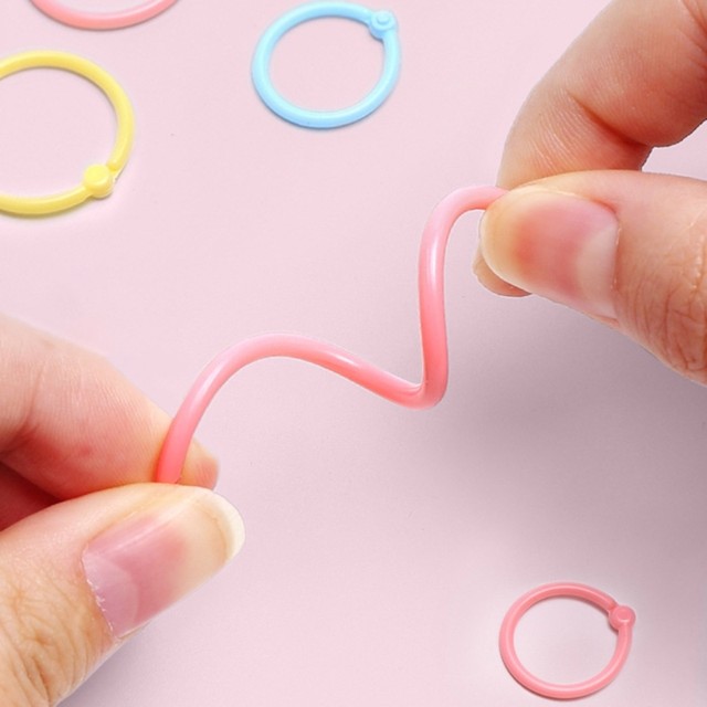 96 Anelli Per Fogli In Plastica - 3 Misure (15mm, 25mm, 30mm) Per Scrapbooking E Organizzazione - Foto 4