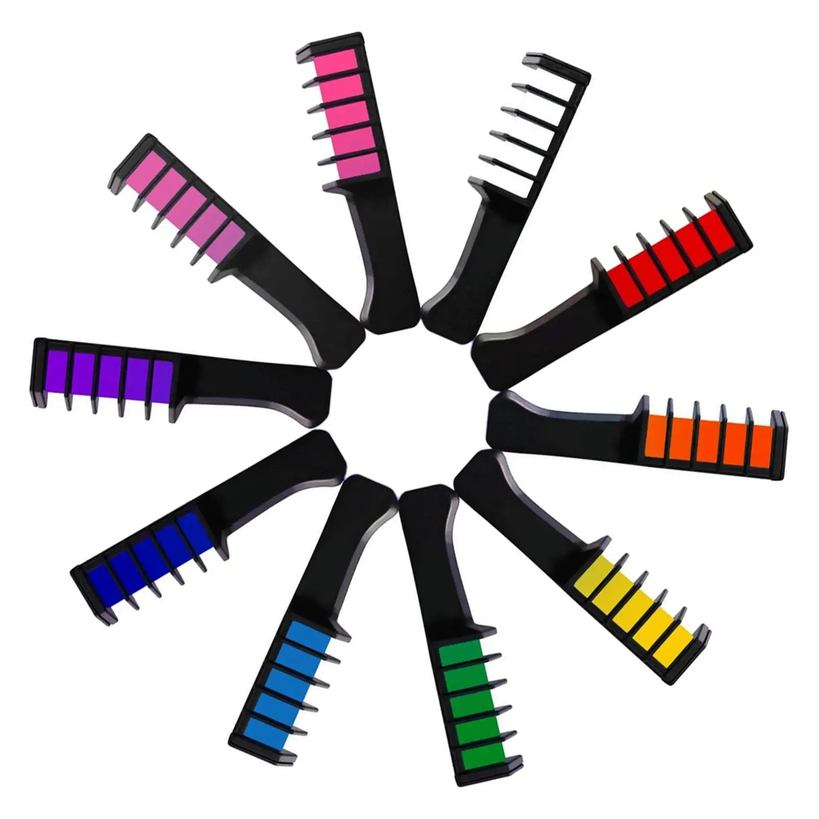 10Pcs Multicolored Temporary   Colors  With Brush  Comb for Girls, Party, Cosplay