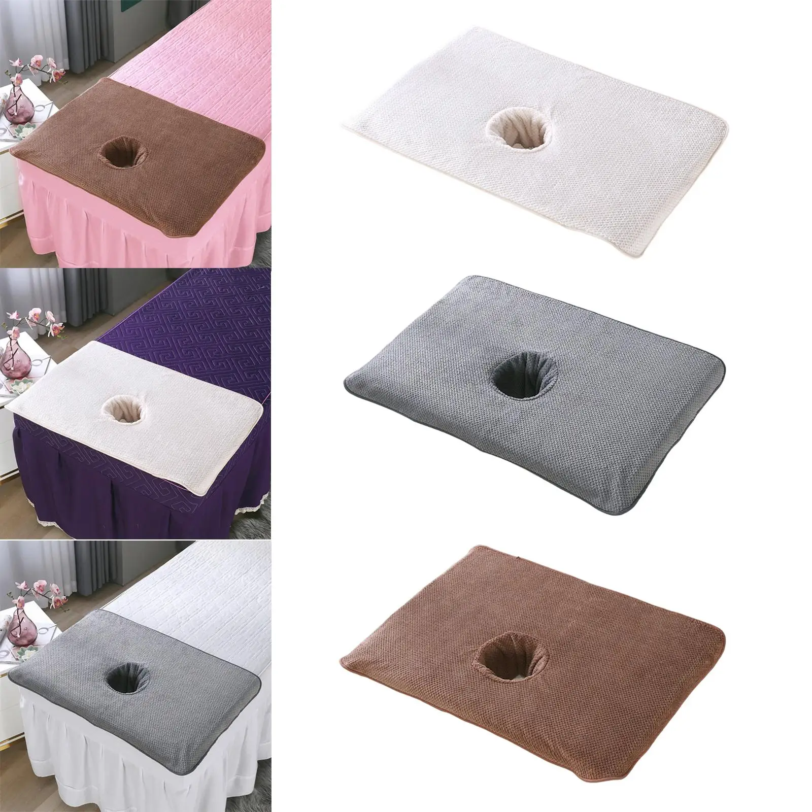 Massage Bed Cover with Face Hole Universal Reusable Protector Protection Cover Sheet for Beauty Salon Massage Tables SPA 50x80cm