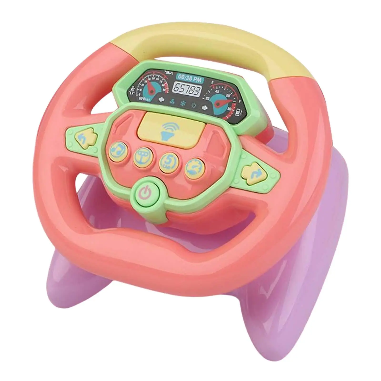 Musical Steering Wheel Toy Pretend Play Girls Driving Controller Sound Toy