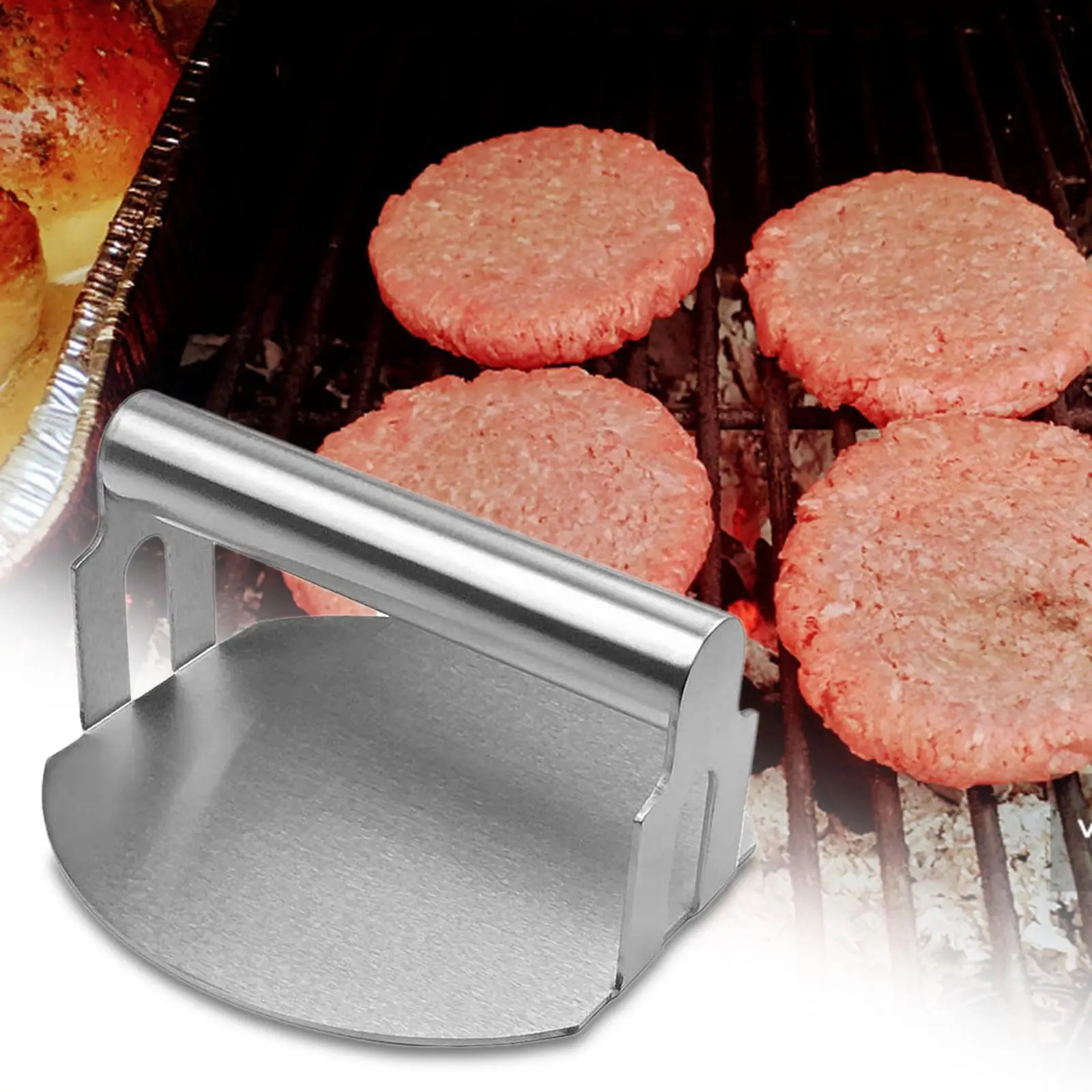 Round Burger Presses Professional Easy to Clean Grill Cooking Smasher Steak Grill Press for Steak Making BBQ Accessories Cooking