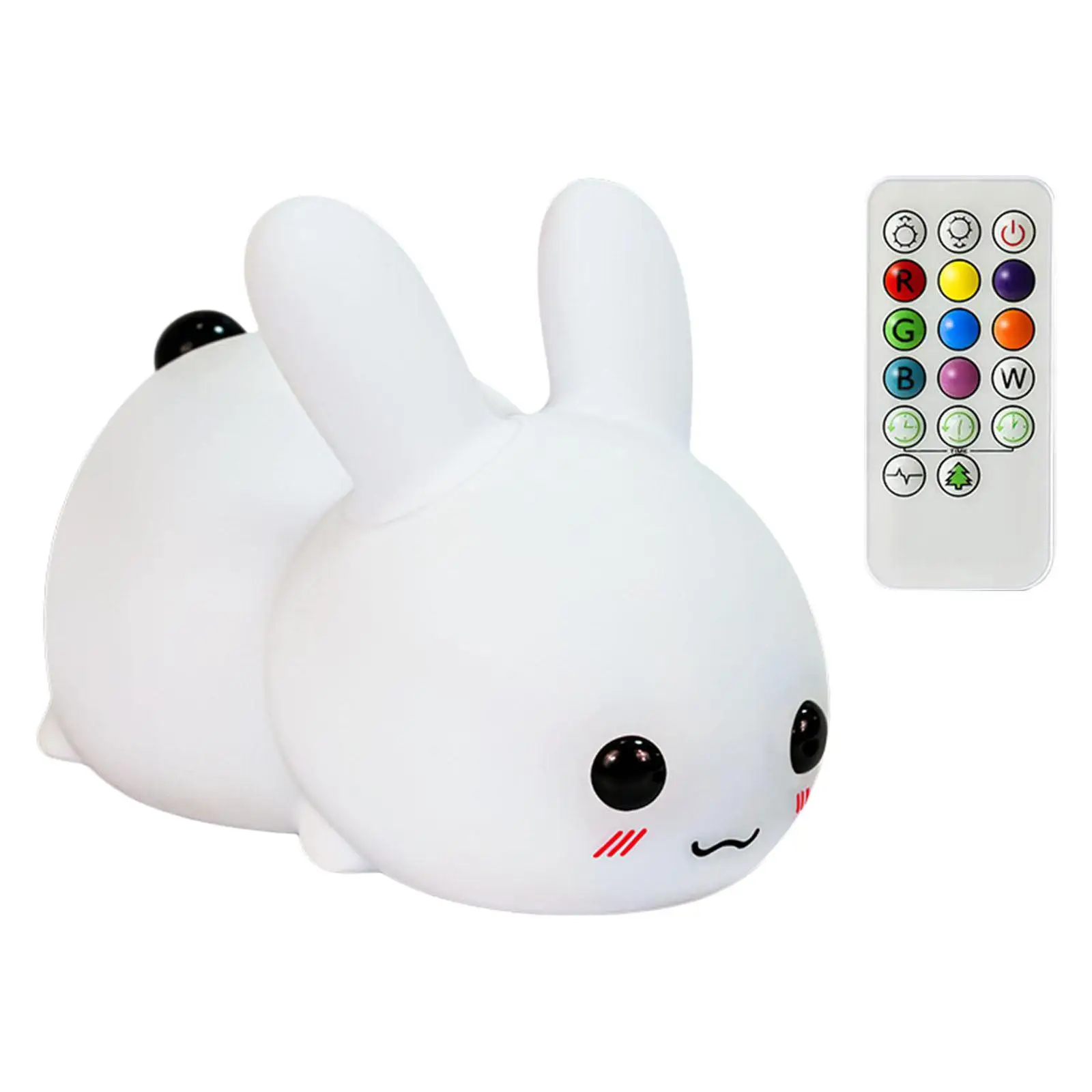 Silicone Bunny Night Light Color Changing Baby Nursery Desk Lamp Kids Gift