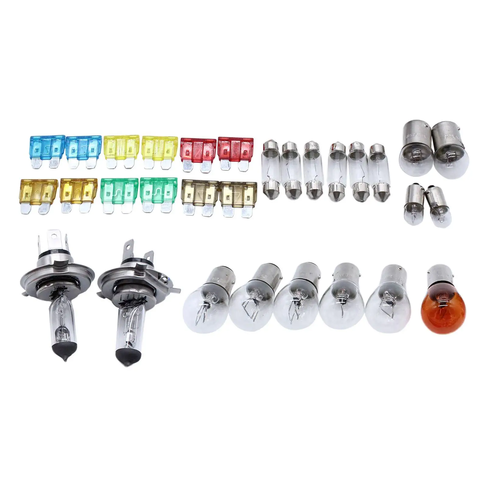 30 Pieces H4 Light Bulb Kit Set Automotive Headlight Bulbs Kit Spares Parts Fit for Cars