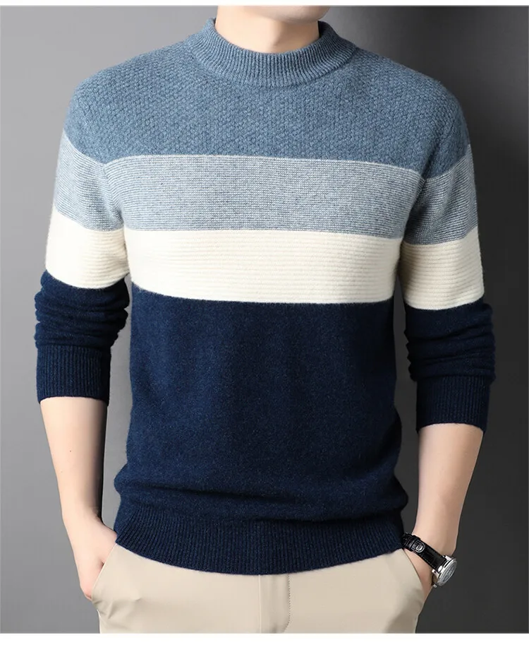 Alloaone - Suéter de lana merino para hombre, cuello en V, manga larga,  grueso, para invierno, otoño, Azul, Medium : : Ropa, Zapatos y  Accesorios