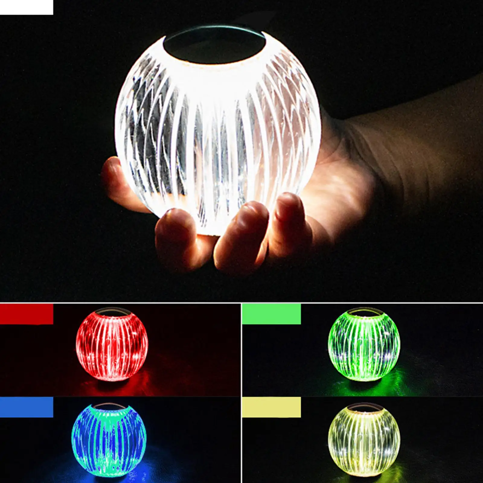 Touch Night Light Desktop Lamp Luminous Lamp with Stand Base Transparent RGB Dimmable for Bedroom Home Festivals Room Ornaments