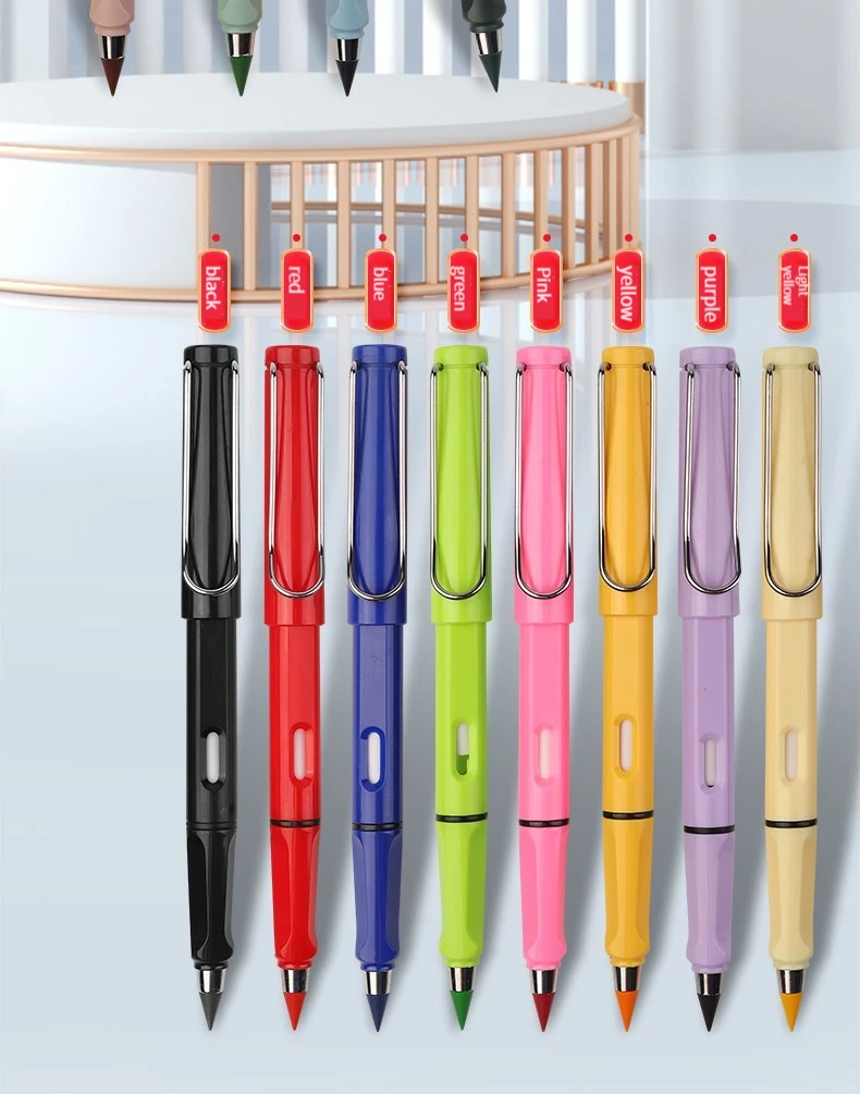 12 Colors Set Everlasting Pencil with Eraser Unlimited Writing Pencils Eternal Erasable Pencil Pens for kids School Art Supplies