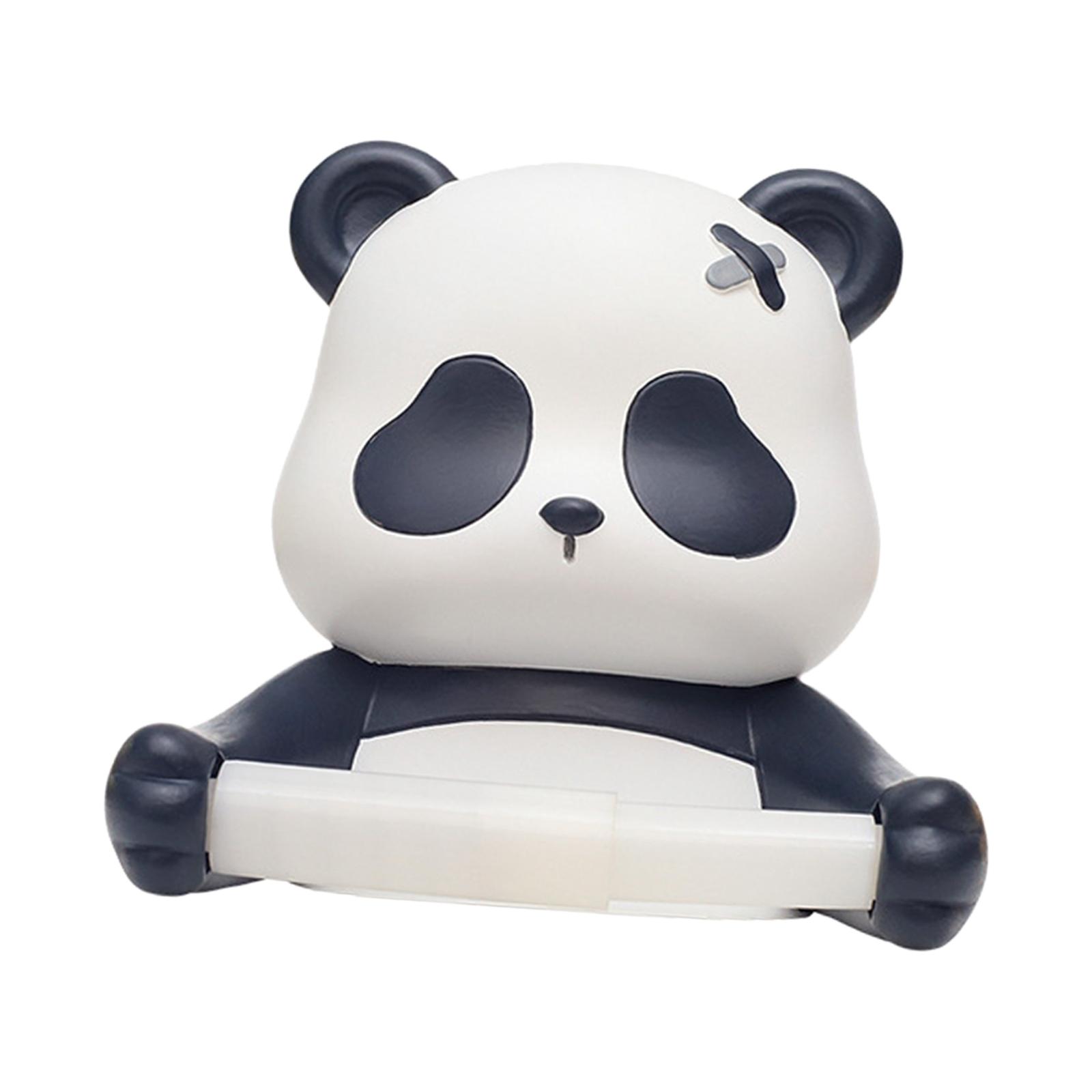 Panda Toilet Paper Holder Resin Free Punch Hand Tissue Box Household P ...