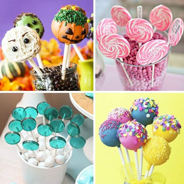 Bâtonnets Sucette Alimentaires 10cm - Lot De 100 - Pour Cake Pops, Chocolat, Bonbons - Blanc