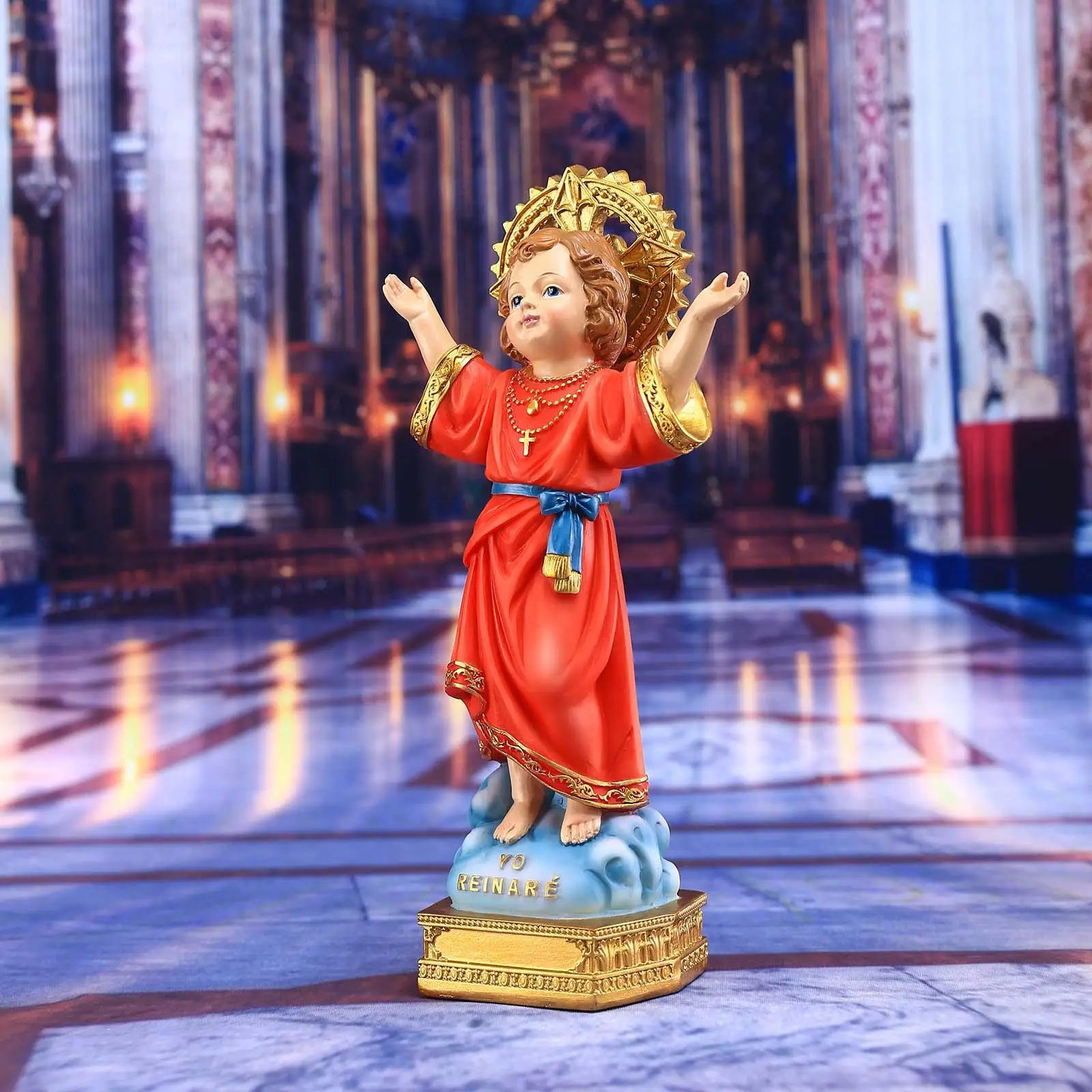 Resin Statue, Sculpture Religious Decor Church Ornament for Desktop Church Home Housewarming Gifts