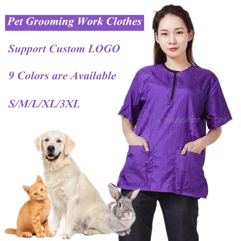 Best of Pet Grooming Work Clothes Top Cuddly Dog Hair Anti - Hair Anti - Splash Water Pet Shop Cosmetology Uniforms Waterproof G0501 Reviews & Tips