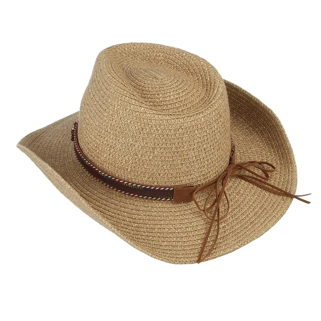 Men`s Straw Hat Carnival Cowboy Hat Western Hat Sun Hat Summer