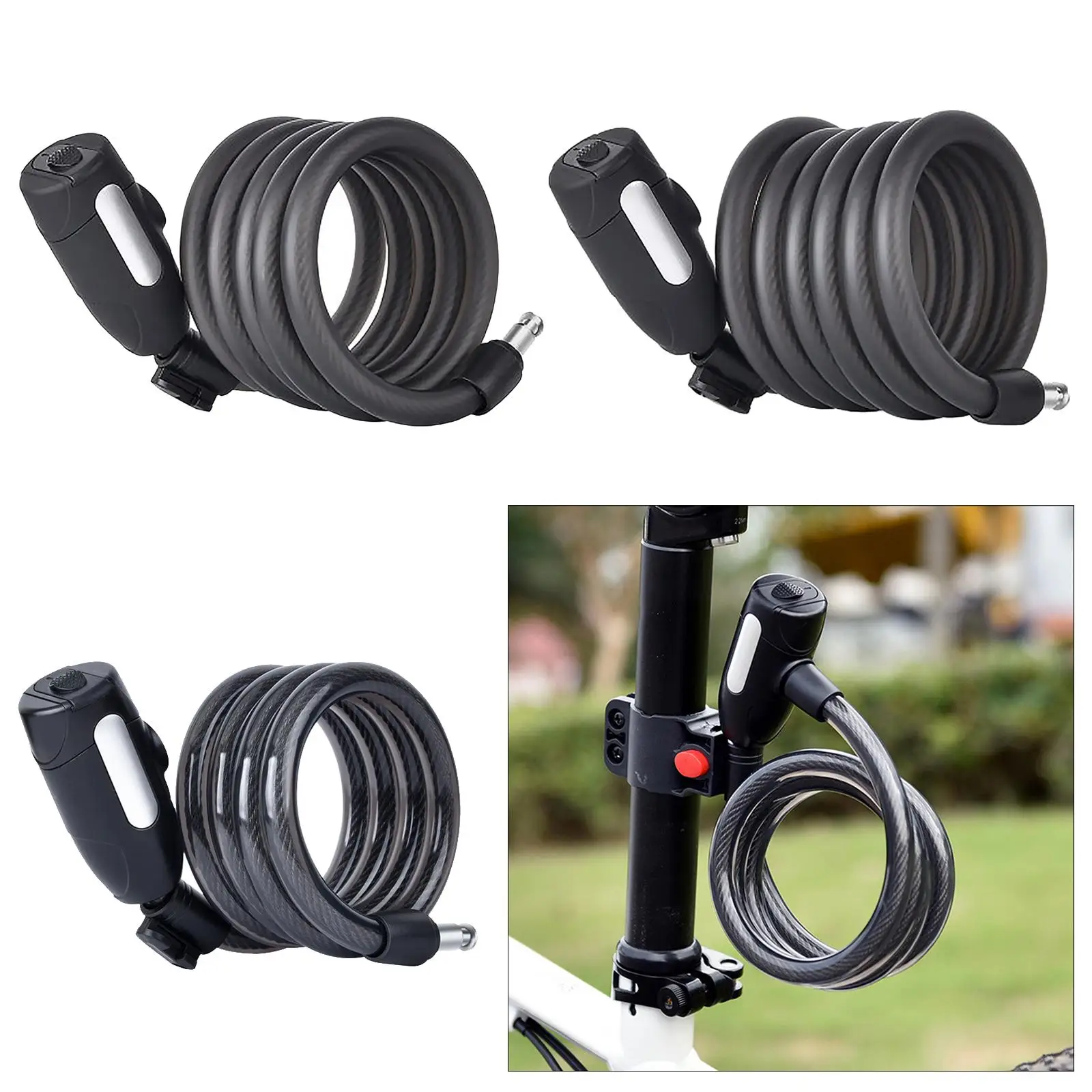 Bike Lock Steel Wire Cable Lock Bicycle Security Lock Bicycle Equipment MTB Anti-theft Lock