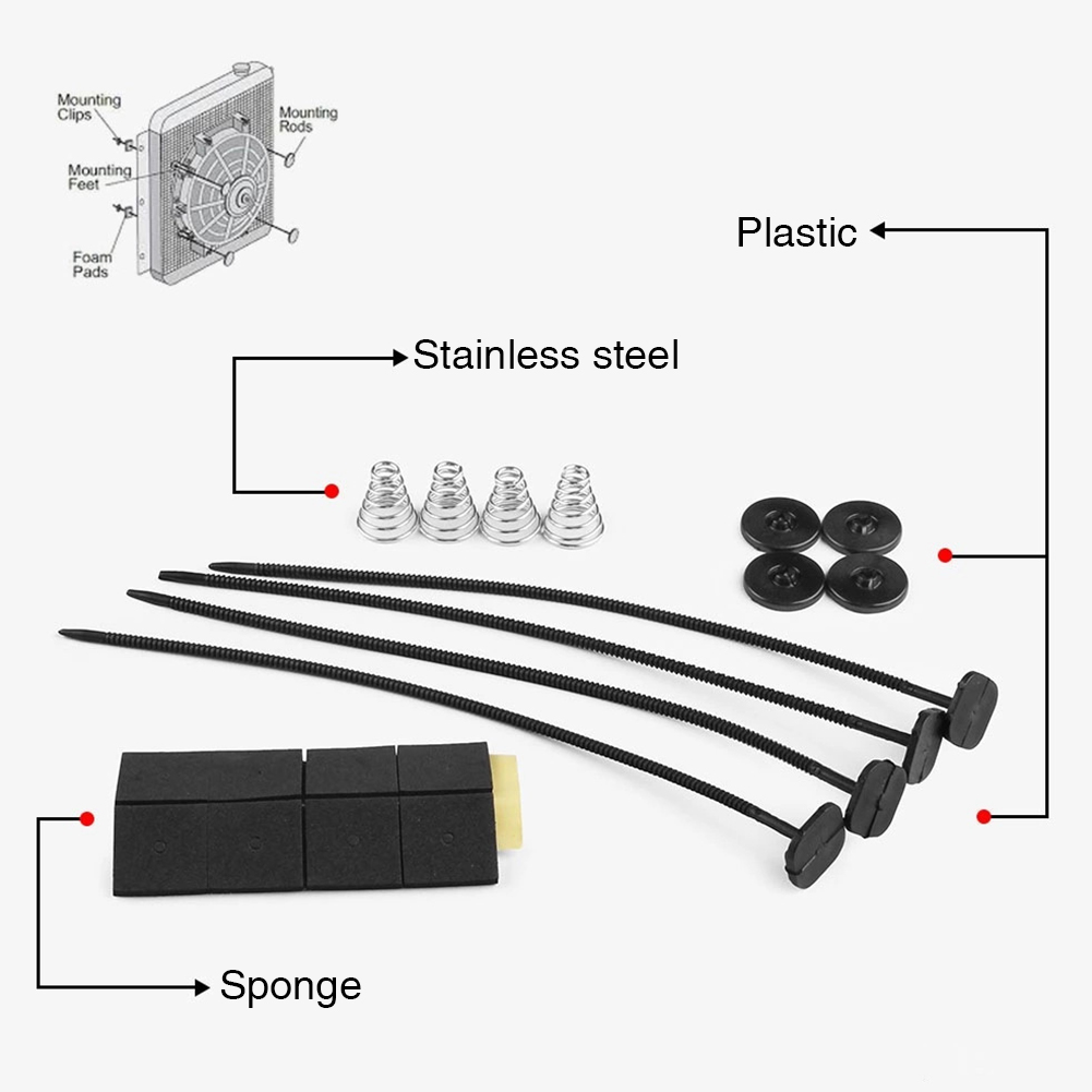 Комплект для монтажа тяги электрического вентилятора, универсальные  запасные части высокой прочности, радиатор, прочная пружина, легкая  установка, охлаждение автомобиля | AliExpress