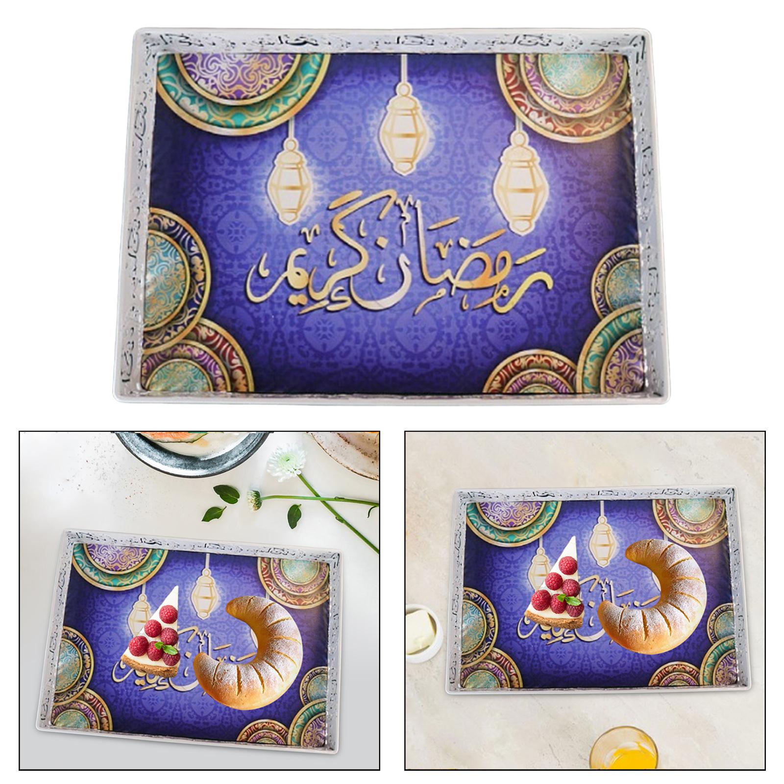 Ramadan Serving Trays Dining Room Trays Fruit Snack Serving Plates for Festival Centerpiece Ramadan Muslim Table Housewarming