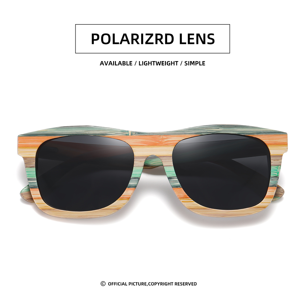 GM Frühling 2023 neue natürliche farbe bambus und holz sonnenbrille mode polarisator beschichtet gläser 1728 – Detail 1