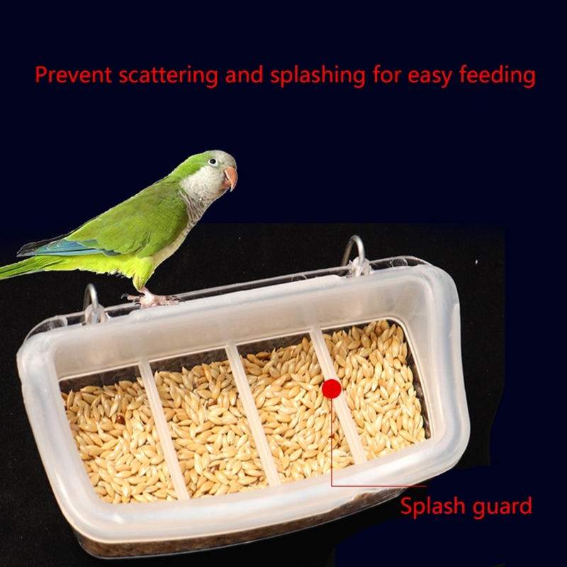 Title 3, Birdcage Feeder Antisplash Parrots Feeding Bowl...