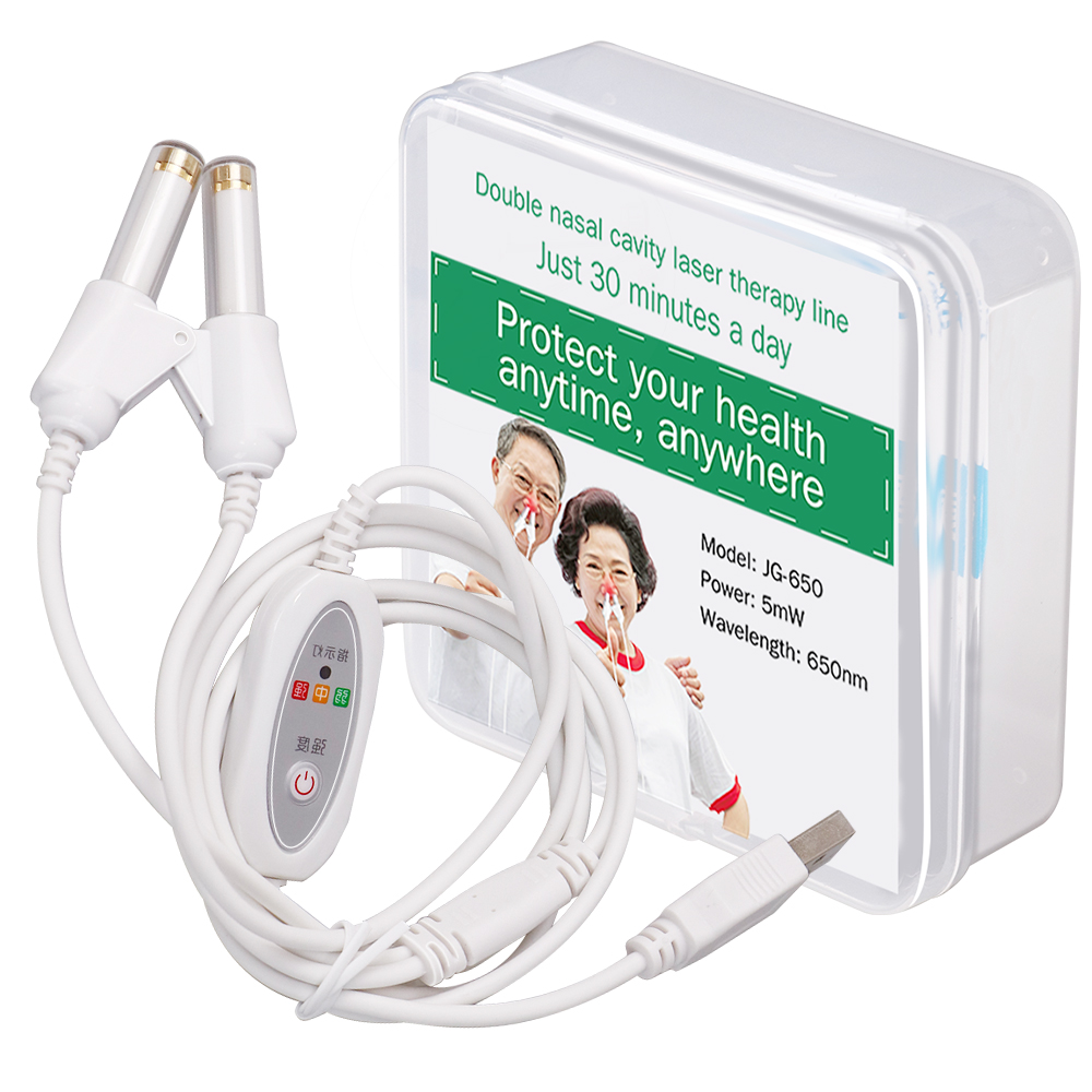 Laser Therapy Rhinitis Sinusitis Machine 650nm Nose Care Bionase Tinnitus Ear Laser Therapy LLLT Irradiation Media Deafness USB