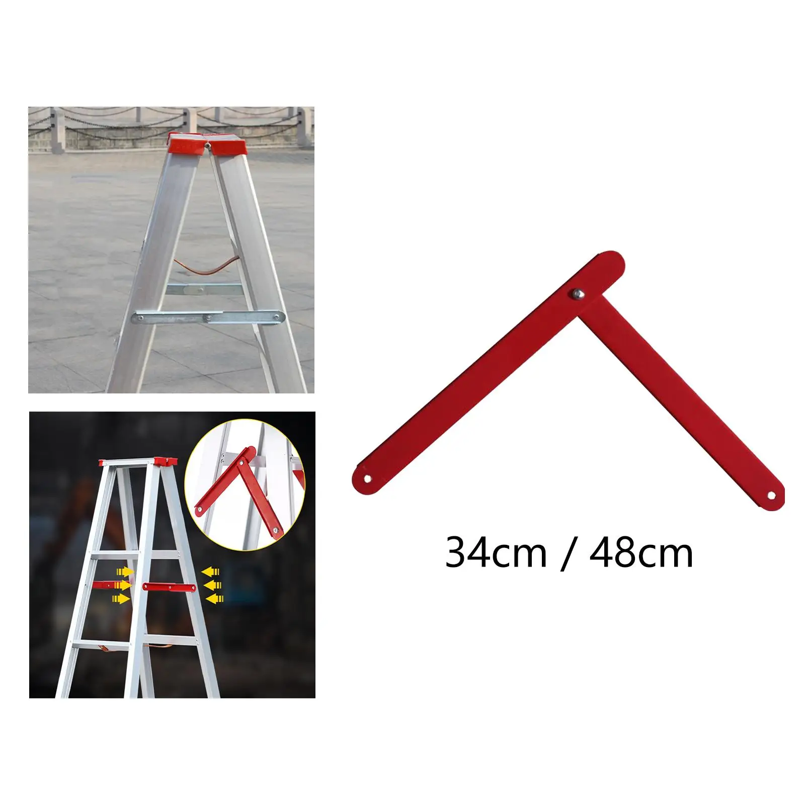 2Pcs Heavy Duty Aluminum Step Ladder Hinge Metal Reinforced Tie Rod Connector