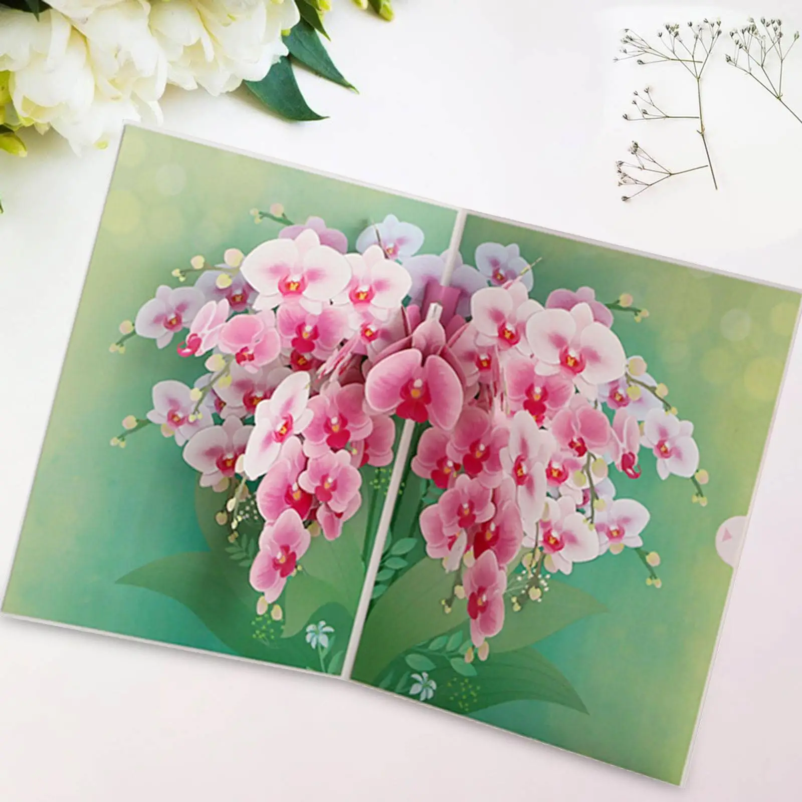 Valentine`s Day Phalaenopsis Card Valentine Card Gifts Cards Popup Greeting Card for Mother`s Day Engagement Wedding Mom Dad