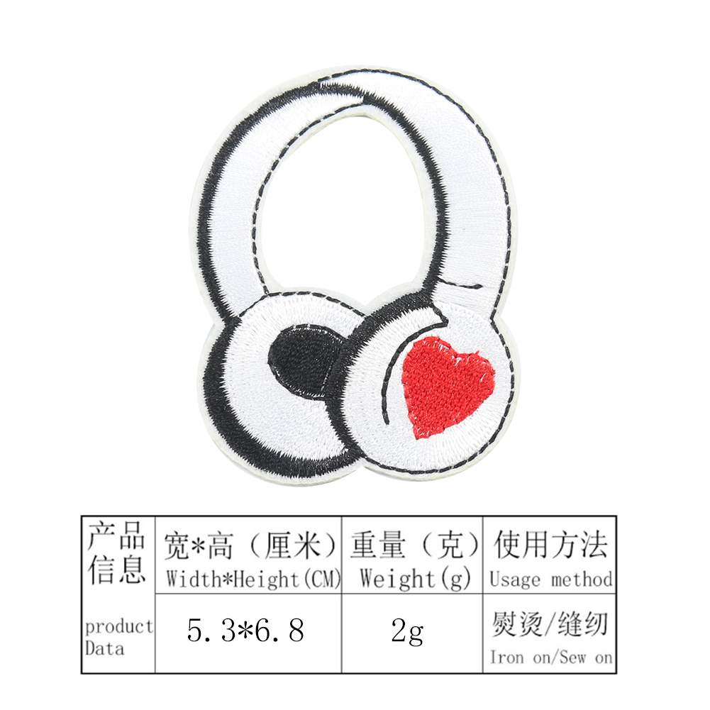 2PCS Cartoon Stickerei Musical Instrument Band Tuch Aufkleber Hause Blatt Vorhang Loophole Patch Mantel Tasche Dekoration Zubehör – Detail 3