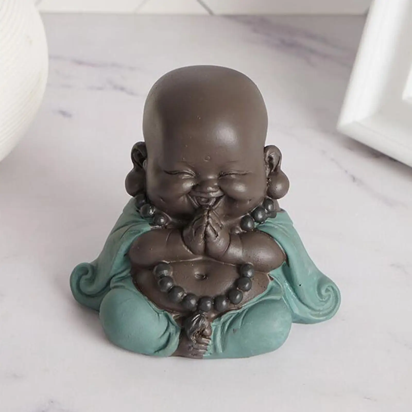 Smiling Buddha Statue Ornaments  for Car Dashboard Decor Collectible