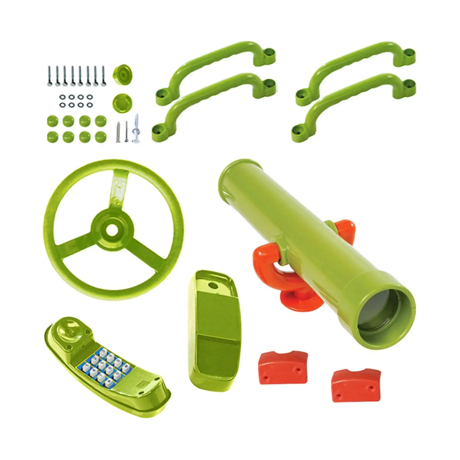 Playground Steering Wheel Set Toy Phone Swing Set Attachments for Backyard Play House Tree House Jungle Gym Birthday Gifts