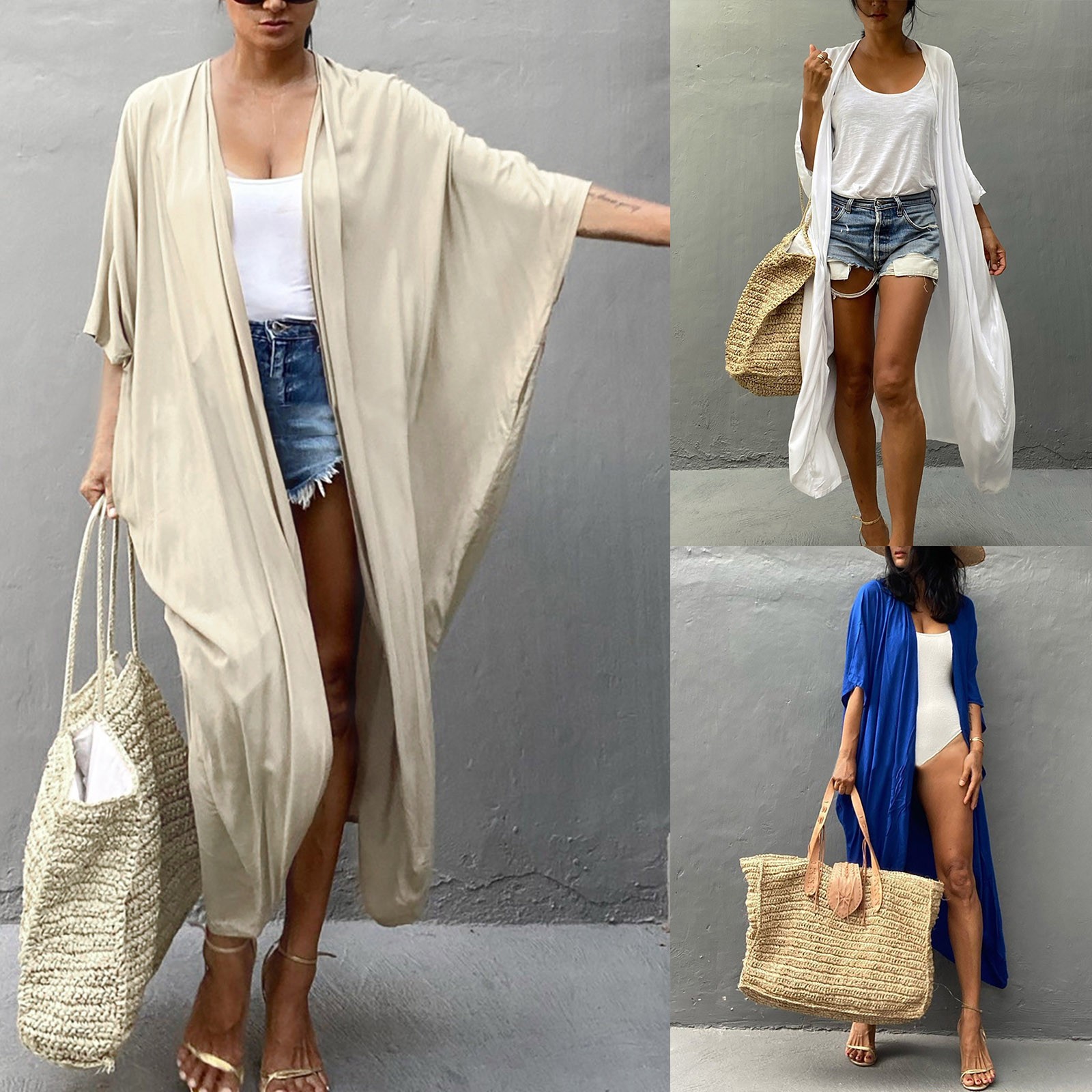 Women's Soild Beach Outwear Cardigan Bohemian Styles Loose Summer Sheer  Cardigans for Women Spring Sweaters for Women | AliExpress