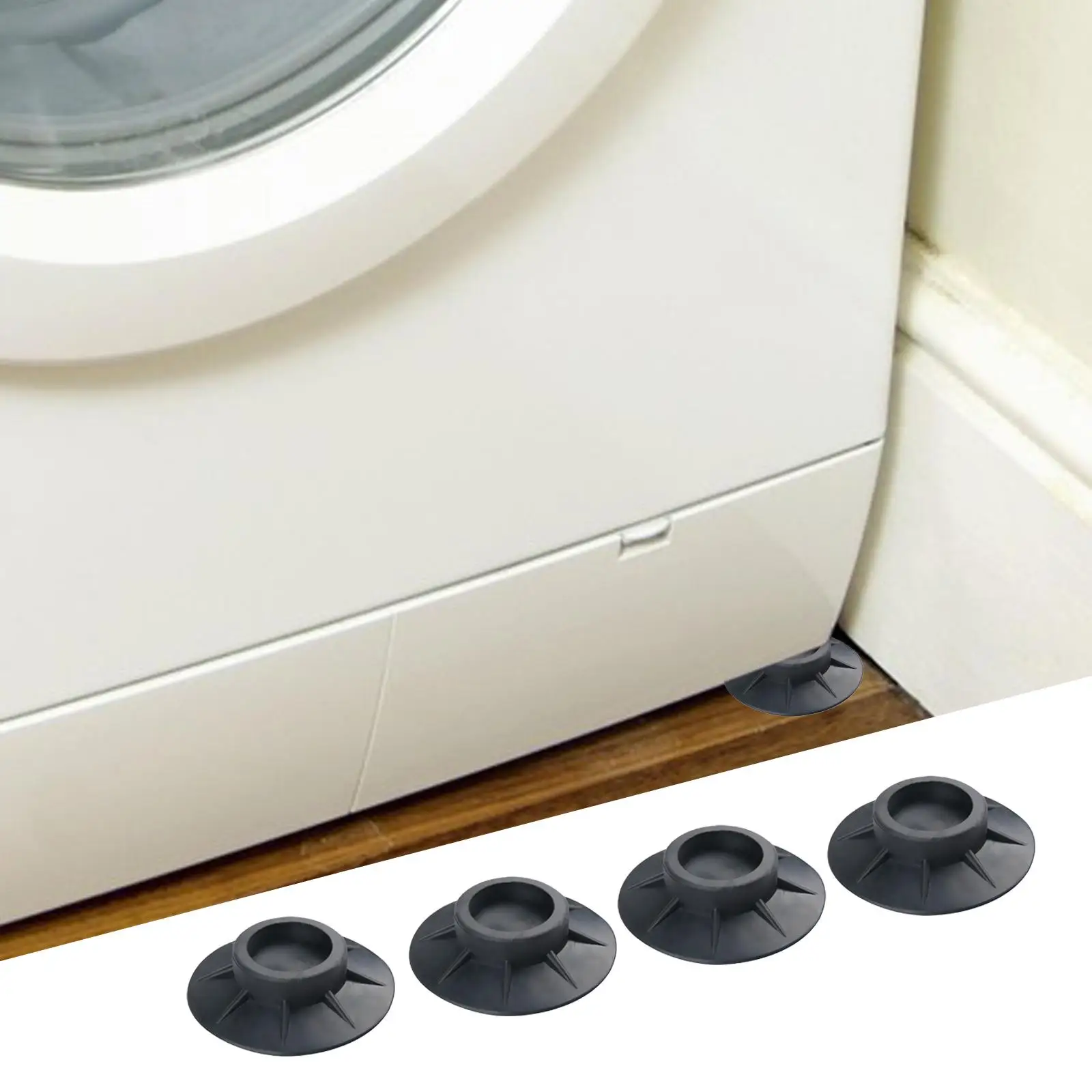 4 Pieces Dryer Pedestals Covers Slip Protects Laundry Room Floor Universal Rubber Slipstops Washing Machine Feet for Fridge