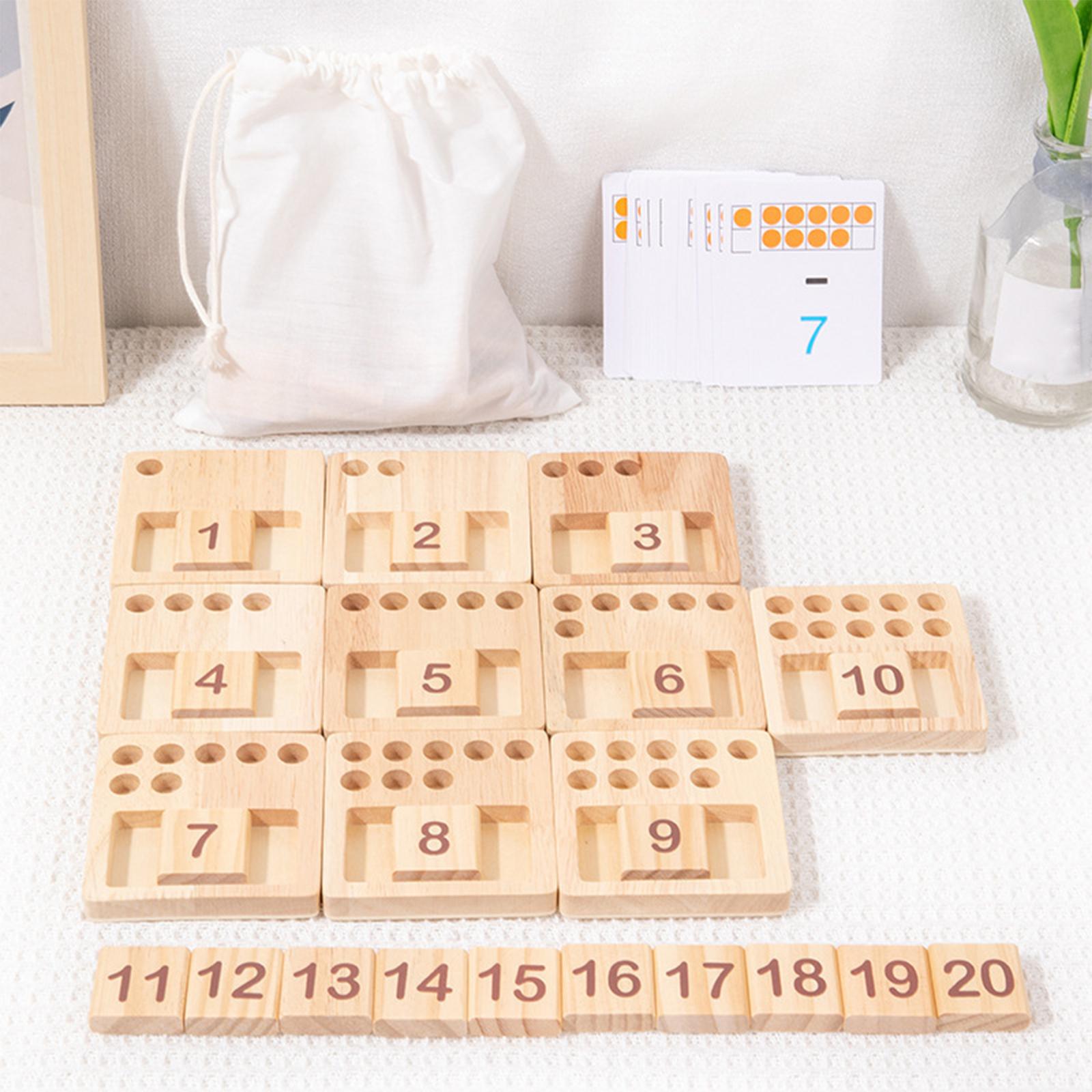 Number Counting Game Math Toy Calculation Math Wood Counting Rods with Cards for Children Baby Children Birthday Gifts