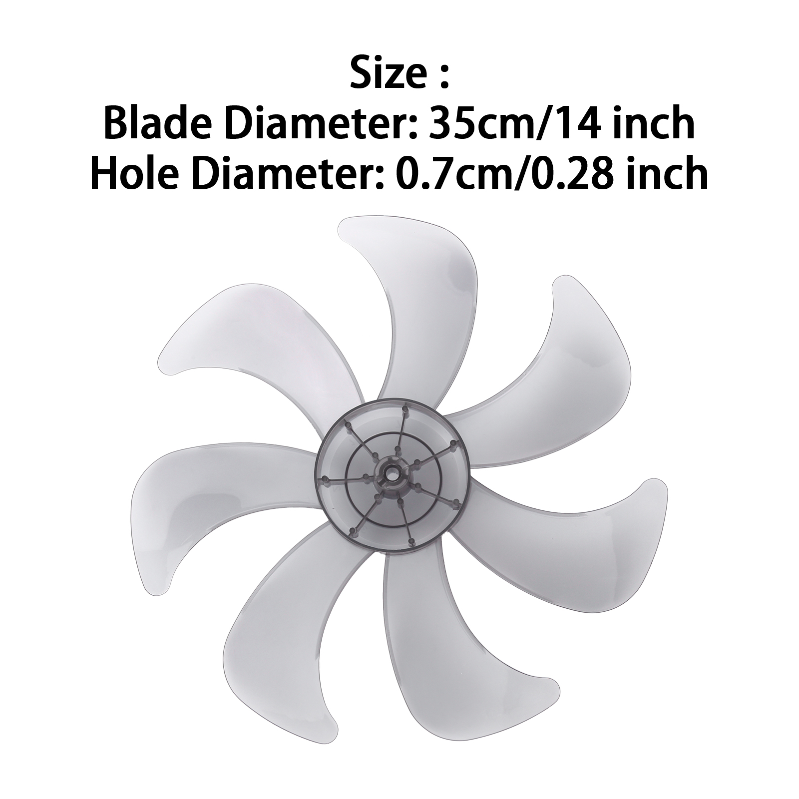 Plástico universal 7 folhas fan blade com