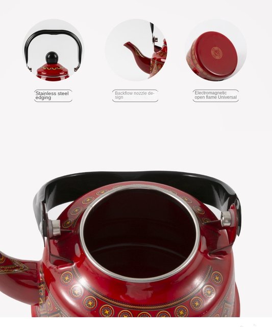 New Design Style 1.1L/1.7L/2.5L Kettle Turkish Red Tea Pot Enamel Cookware  Cooking Kettle Tea Pot - China Teapot and Enamel Tea Pot price