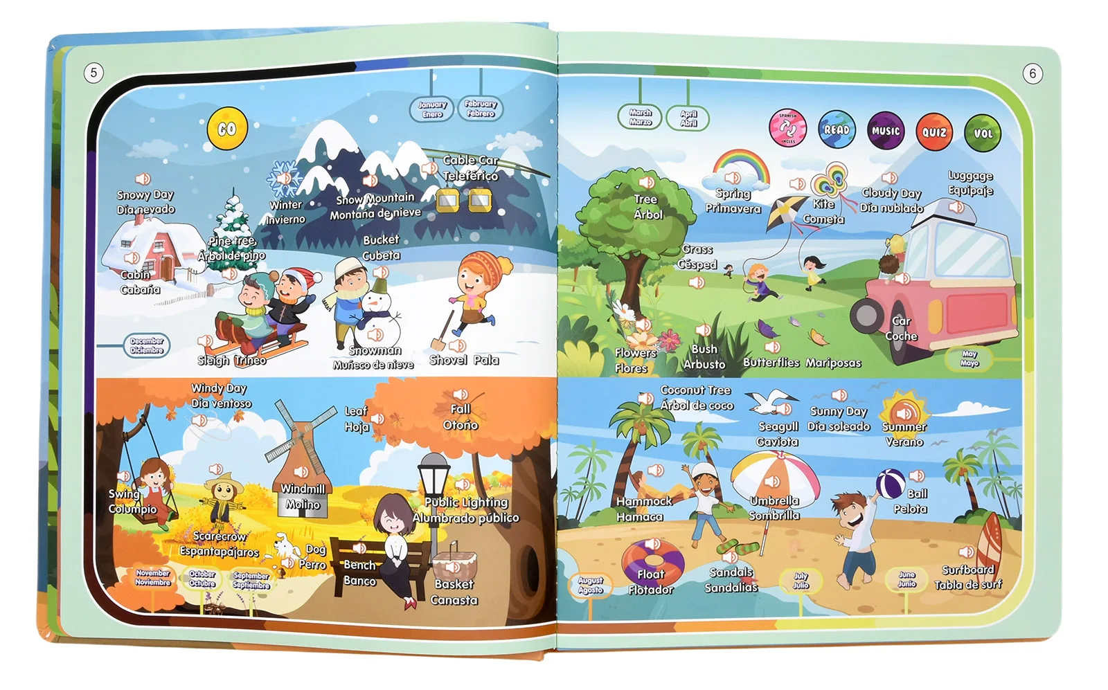 Montessori Spanisch Englisch Sprache Lernmaschine Elektronische Lesebücher Kleinkind Baby Lernspielzeug Multifunktions Ebook – Detail 9