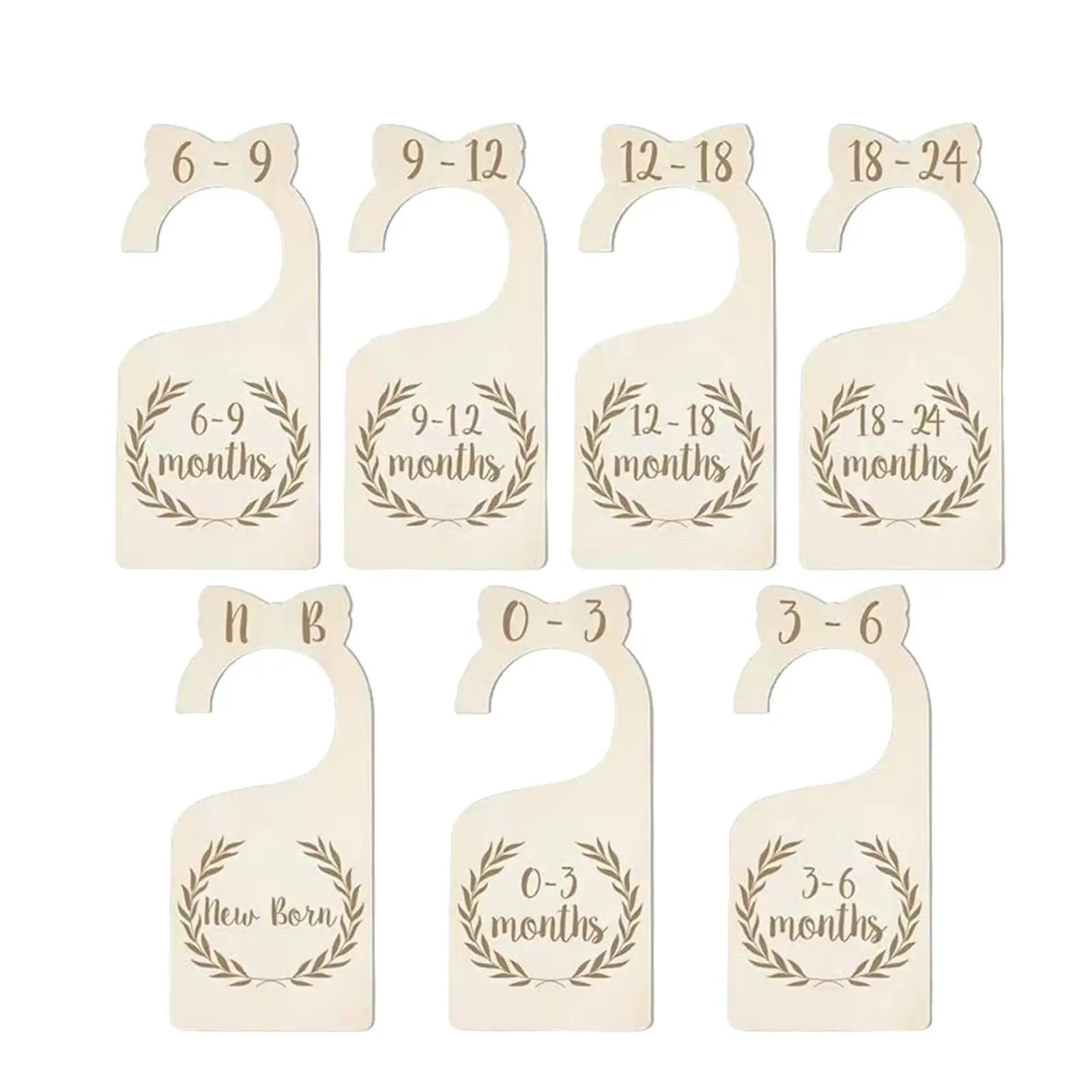 7 Pieces Baby Closet Dividers Clothes Sorting Tags Nursery Closet Organizers Baby Clothes Size Hanger Organizer for Daily Use