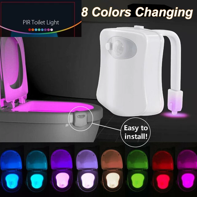 Smart PIR Motion Sensor Toilet Seat Night Light 8 Colors Waterproof  Backlight Sa