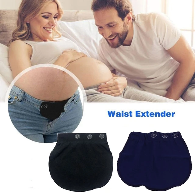 s/Pack Maternity Pants Extender Waistband Stretch Fabric Button