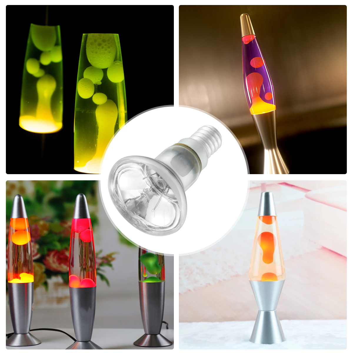 30W Lava Lamp Bulbs Reflector Type Bulbs R39 E14 Base Lava Lamp Bulb for Lava Lamps 220-240V Glitter Lamps for Cabinet Bedroom
