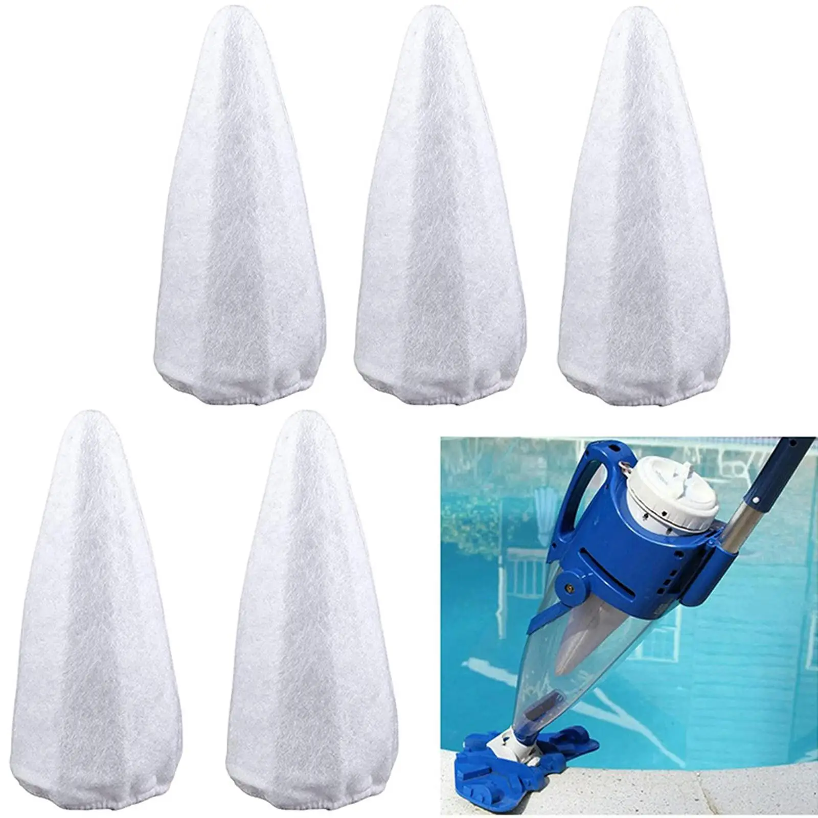 5 x Vacuum Filter Replacements Pool Filter Reusable Cotton Filter Bag Sand and Silt Pool Vacuum Filter Bag for Pool Vacuum