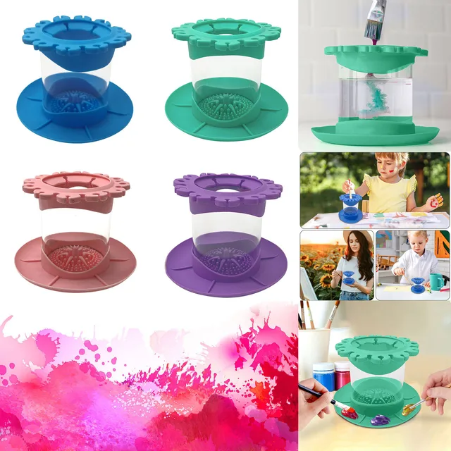 Paint Brush Cleaner Rinse Cup Washing Bucket Cup Painting Bristle Brushes  Cleaner Rinse Cup Fine Watercolor Water-Based Mediums - AliExpress