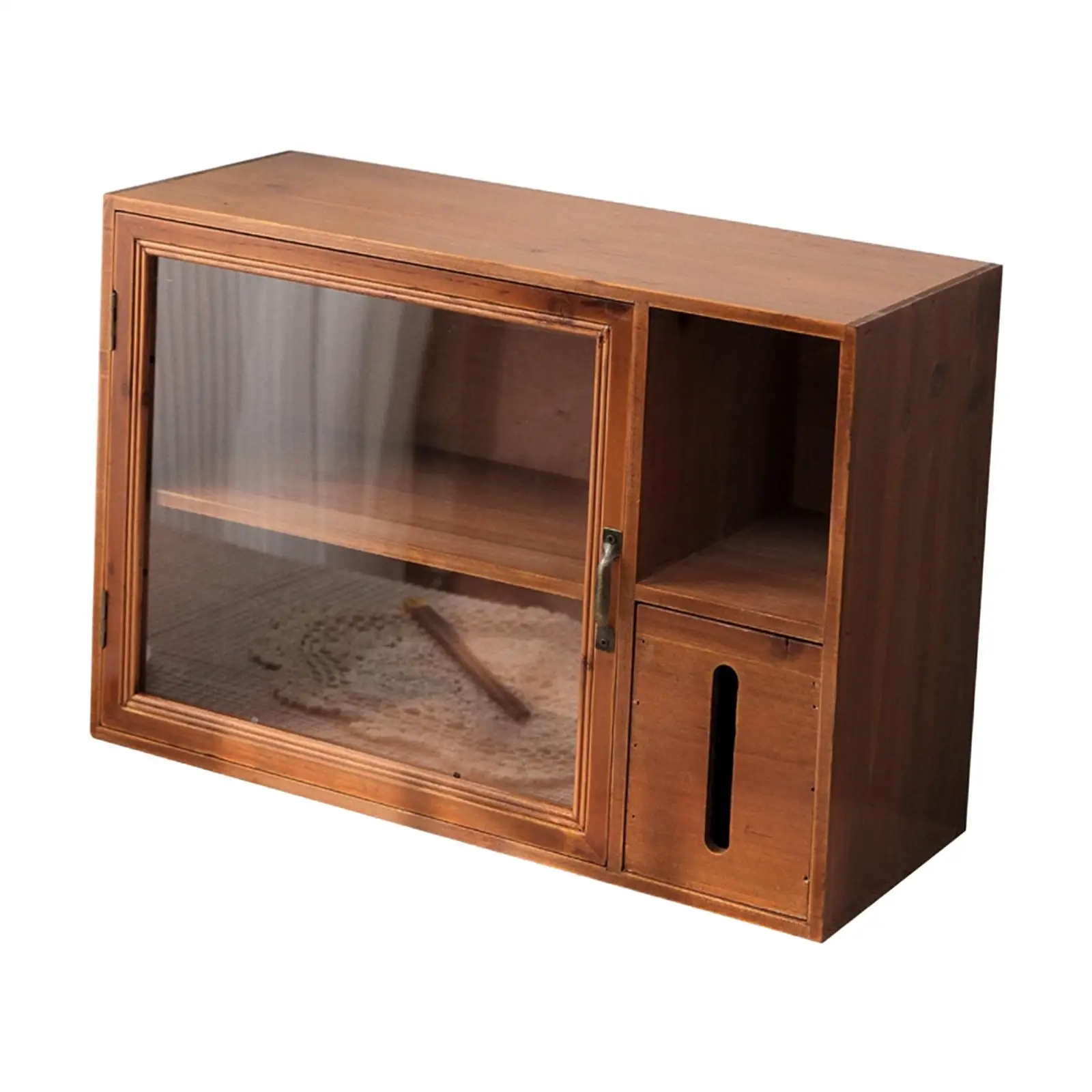 Desk Storage Cabinet Solid Wood Kitchen Utensils Storage Display Mug Organizer for Restaurant Office Livingroom Bathroom Vanity