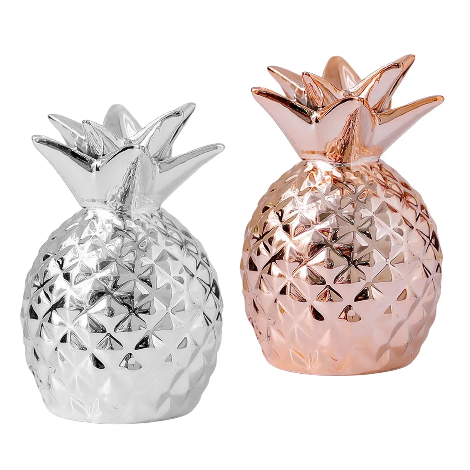Ceramic Holder Saving box Decoration Cute Decorative Figurine Ornaments Pineapple Shape Money Box for Bedroom Office