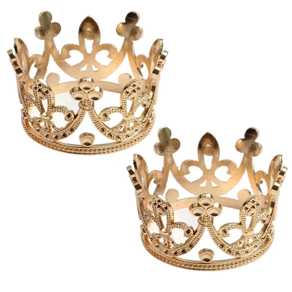 2Pieces Princess Bridal Wedding  Rhinestone  Round Mini Crown Tiara