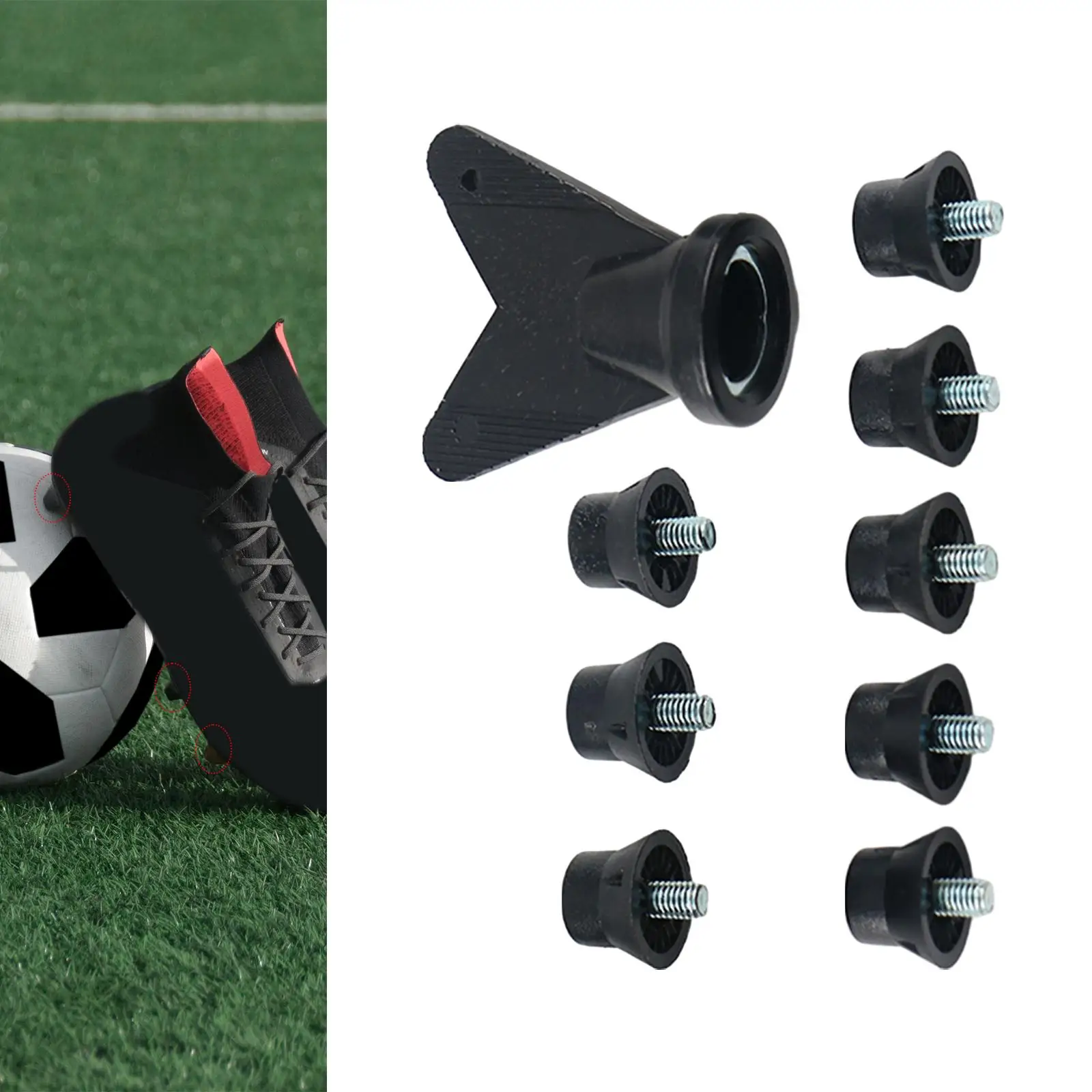 12x Rugby Studs Anti Slip Portable Football Boot Studs Soccer Shoe Spikes for Athletic Sneakers Training Indoor Outdoor Sports