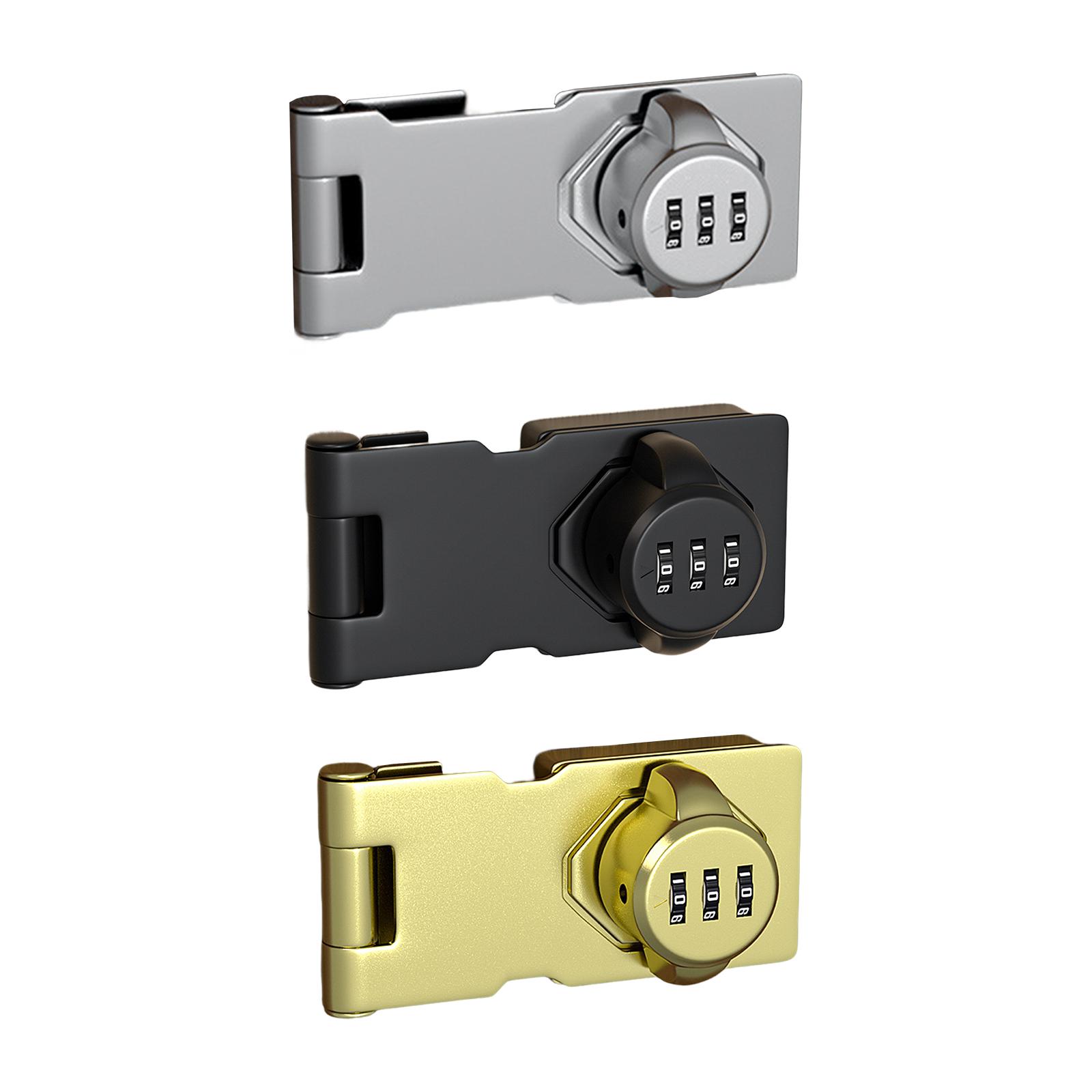 Mechanical Password Door Lock Cabinet Password Hasp Lock, 3 Digit Rotary Hasp Lock Drawer Lock for Small Doors Garden Bathroom