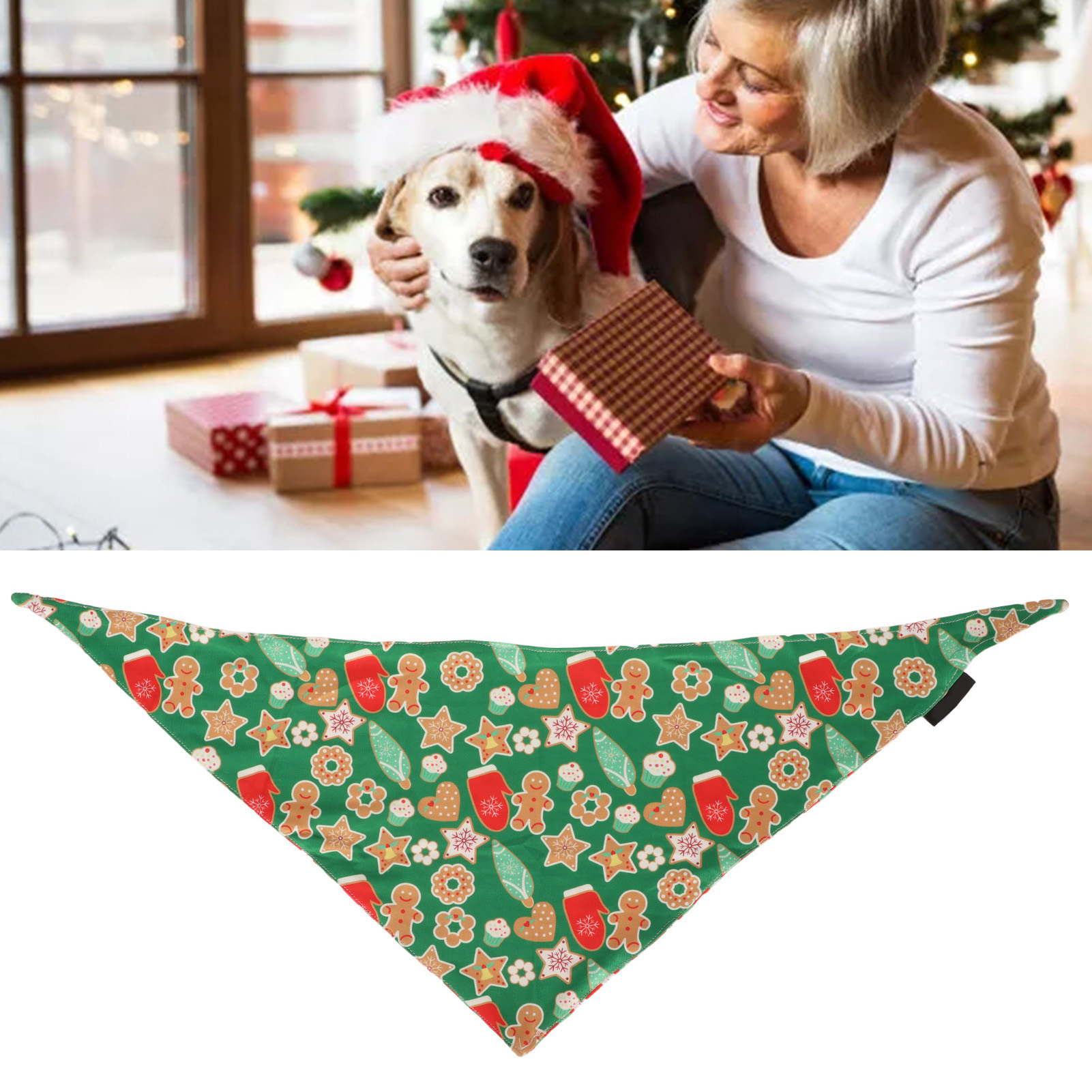 Title 2, Christmas Dog Bandanas Santa Claus Dog Scarf Fo...