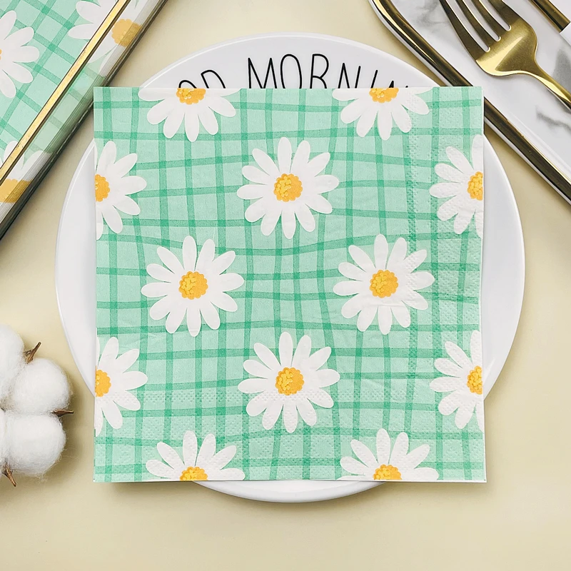 Best of Fresh Check Printed Napkins Disposable Western Placemats Picnic Placemats Napkins Little Daisy Pattern Coloured Paper Towels Reviews & Tips