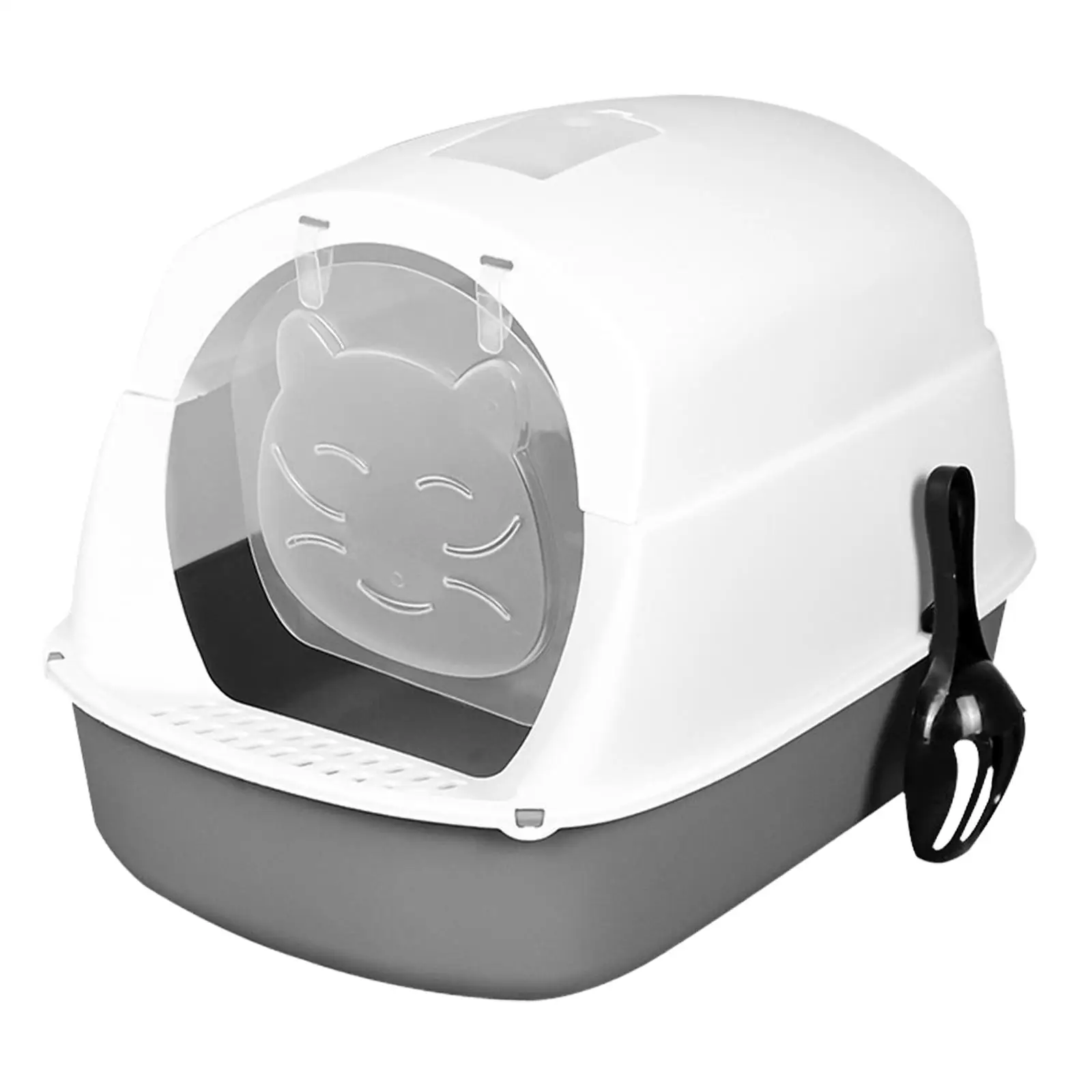 Hooded Cat Litter Box Enclosed and Covered Cat Toilet with Front Door Flap Removable Kitten Potty Kitty Litter Tray Pet Supplies