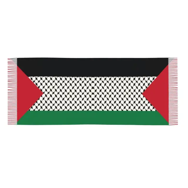 Palestine Flag Scarf Wrap for Women Long Winter Warm Tassel Shawl