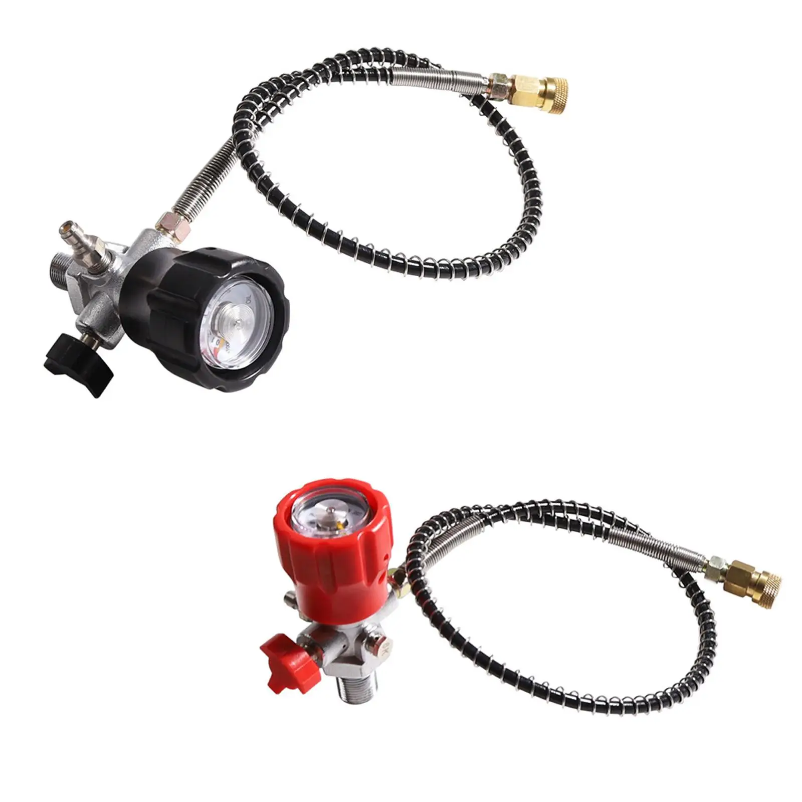 Fill Station Charging Adapter with 6000PSI Gauge for Fire Fighting Air Tank
